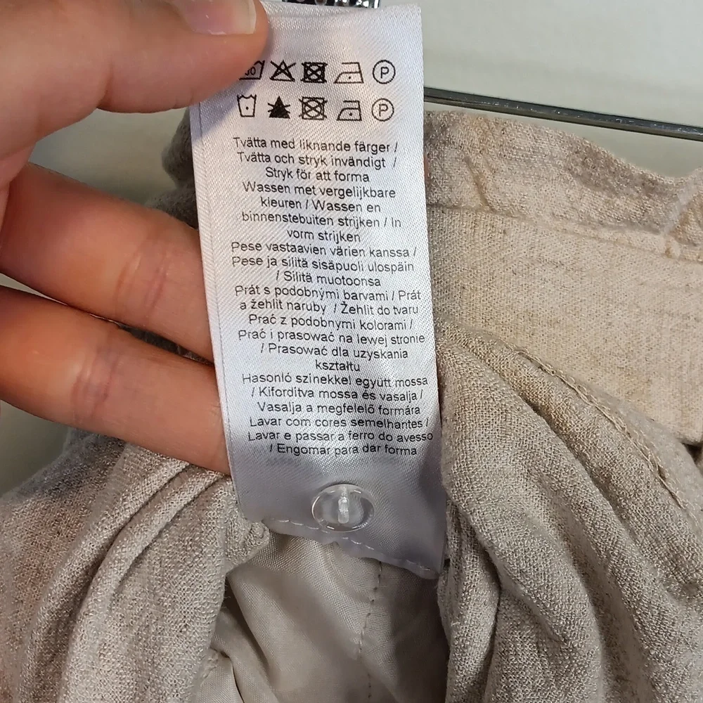 b.young Beige Linen Blend Paper Bag Shorts - Picture 9 of 11